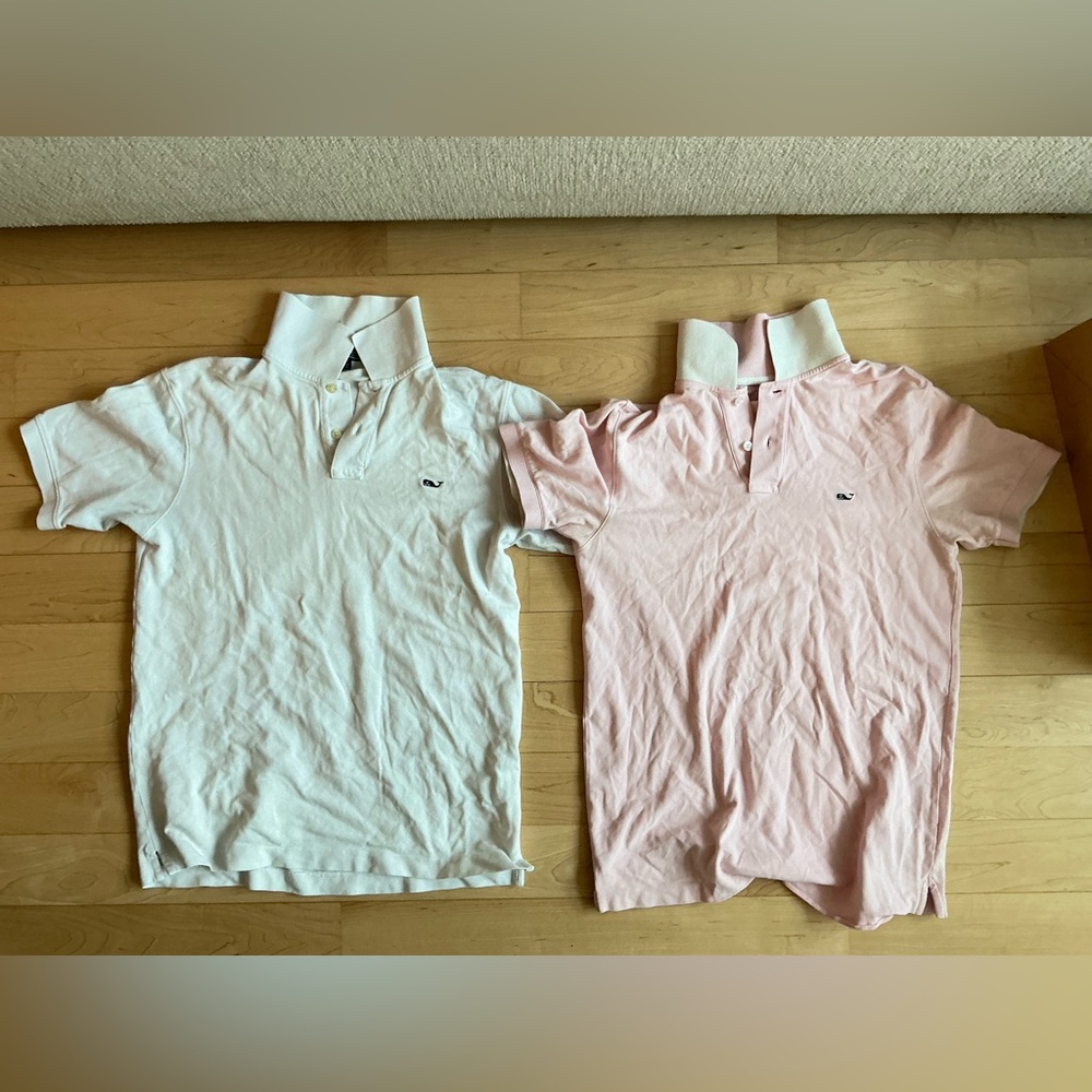 Vineyard Vines Men’s XS Polo 2-Pack – White & Pink